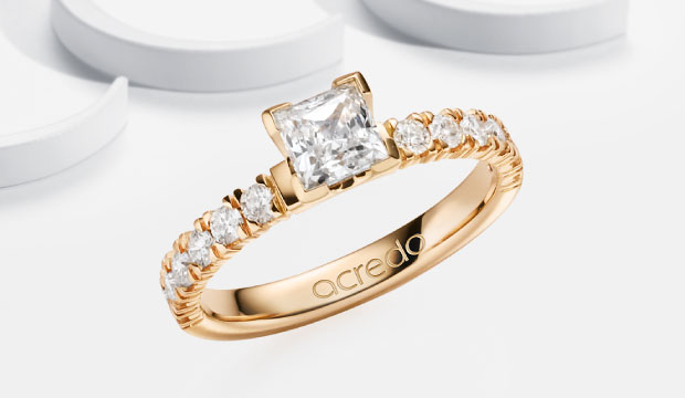 Princess Cut forlovelsesringer | acredo