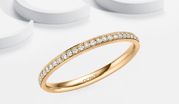 Eternity-ringer og stabelbare ringer rosa gull | acredo