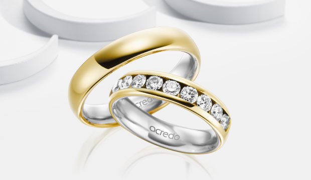 Gifteringer med diamanter | acredo