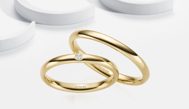 Perfekte gifteringer og bryllupsbånd laget av gull | acredo